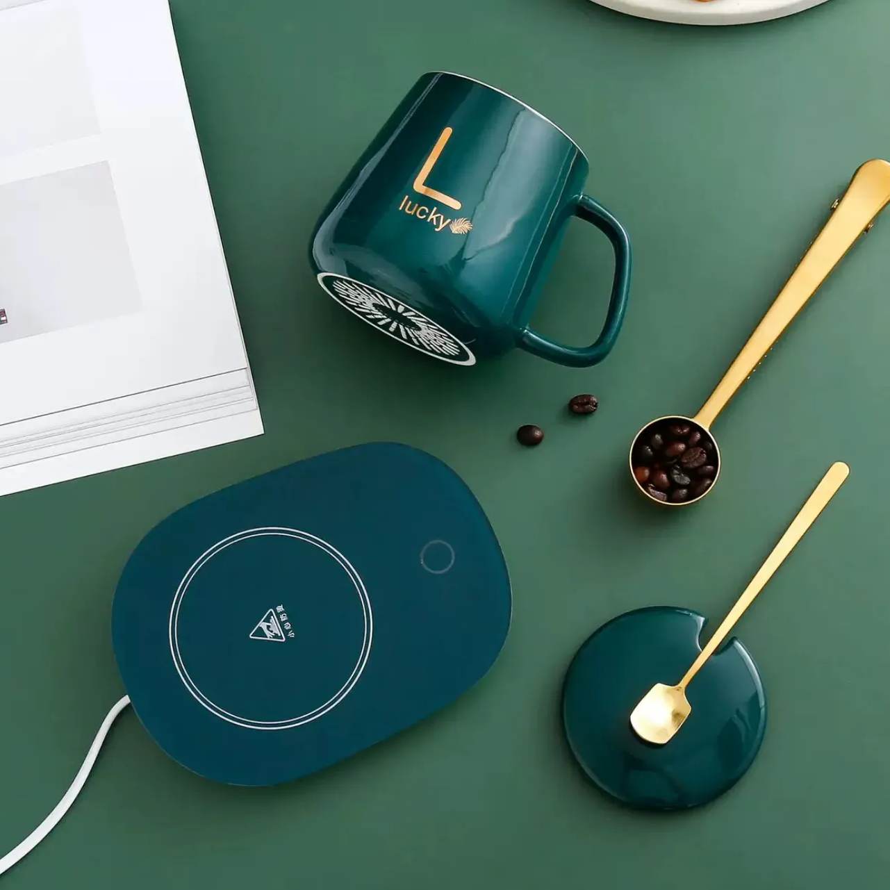 Taza premium con base calentadora